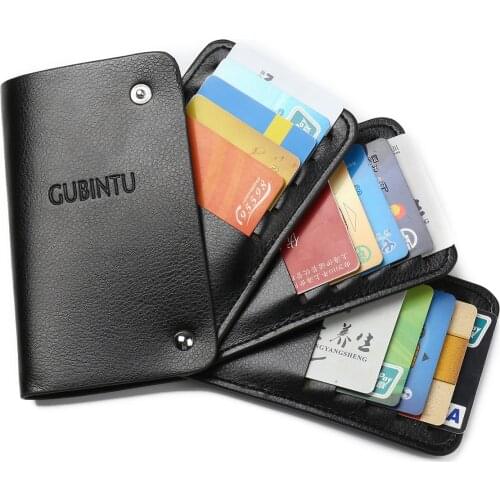2021 New Men Women PU Leather Plastic Card Holder Bank ID Multi Card Case Rotating Business Card Men Wallets Purse