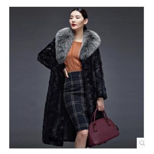 Brand New Women Long Section Faux Mink Fur Overcoats Winter And Autumn Female Clothings Fur Coats Plus Size Casual Outwear J1630