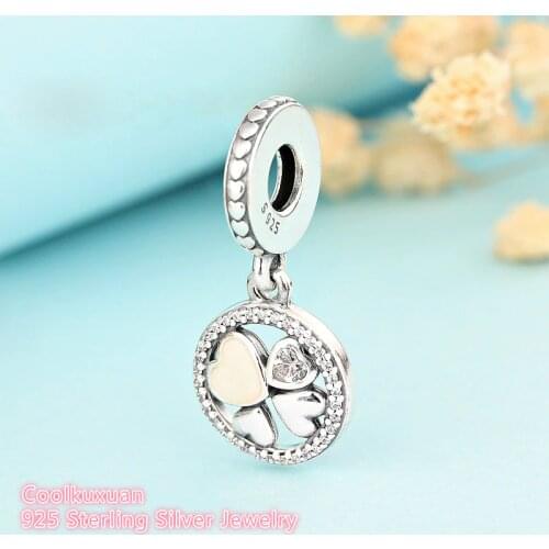 2019 Mothers Day Gift 100% 925 Sterling Silver Enamel & CZ Heart of Love Pendant Charms Beads Fits Brand bracelet DIY Jewelry