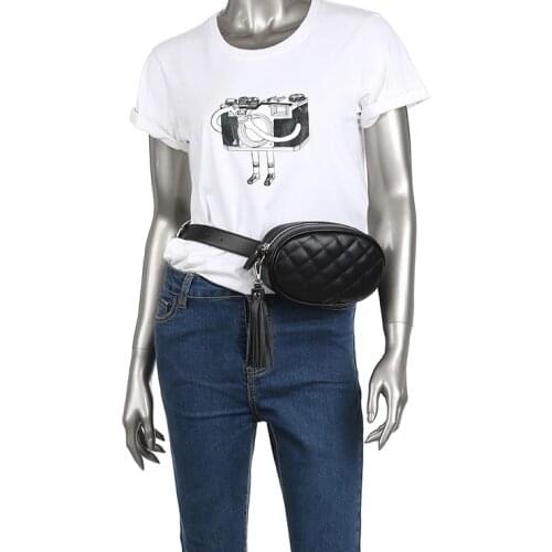 MJ Waist Pack Women Belt Bag Female Chain Crossbody Shoulder Bags School Bum Bag 2018 PU Leather Waist Mini Purse for Women