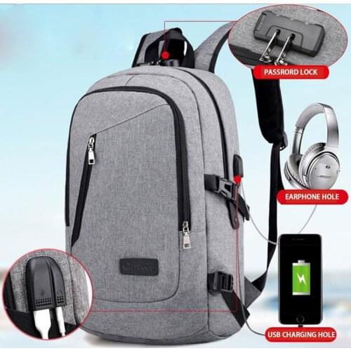 Anti Theft Laptop Backpack Oxford Tear resistant Womens Mens Notebook Backpack Solid Color Casual Travel Bags