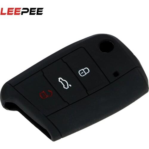 LEEPEE For VW Jetta Golf Passat Beetle Polo Bora Folding Key Case 3 Buttons Car Remote Flip Key Shell Fob