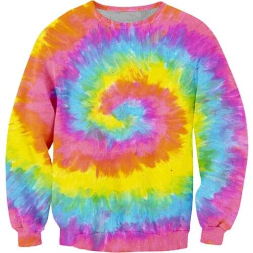 IFPD EU Size 3D Tie Dye Print Sweatshirts Men / Women Spring Clothes Oversize Long Sleeve Shirts Harajuku Pullover Casual 6XL