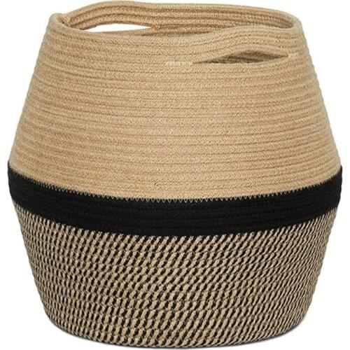 T84E Cute Woven Basketes Home Plant Flower Pot Decorations Wicker Storage Basket Kids Toy Bin Organizer