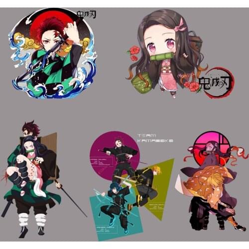 Anime Patchs Iron-on Transfers For Clothing Diy Thermal Transfer For Clothes Applique Washable Patch For Dress T-shirt Badge