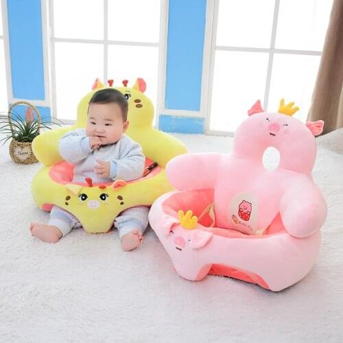 [TML] Infant Toddler Kids Baby Support Seat Sit Up Soft Chair Cushion Sofa Plush Pillow Toy Animal Pig Penguin Unicorn Deer doll
