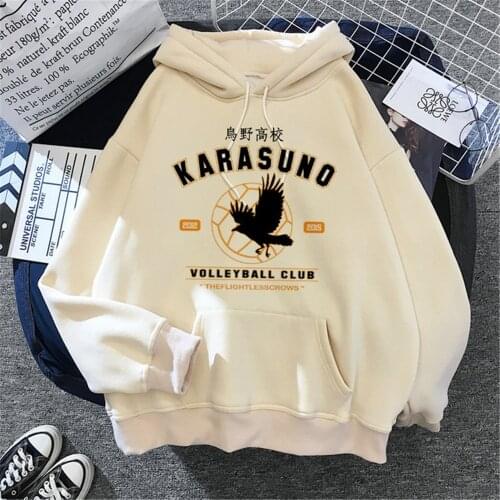 Cartoon Haikyuu Hoodies Men Funny Japanese Anime Streetwear Harajuku Karasuno Fly High Graphic Sweatshirts Unisex Tops Pullover