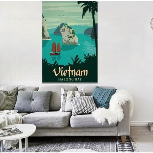 VINTAGE VIETNAM Painting Canvas Poster Wall Art Pictures For Living Room Home Decoration Framed Wallpaper Decorative Wall Pictur