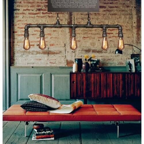 Vintage Loft Personalized Water Pipe Pendant Light Edison Bulb Decorative Lamp bar counter fixture Lighting E27 lamp holder