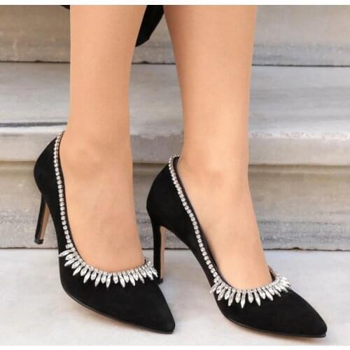 Mio Gusto Brand Joshephine Black Color 100% Geniune Leather 8cm Heel High Quality New Fashion Women 's Stiletto Pumps shoes , high heels , heels women , mary jane shoes , platform shoes