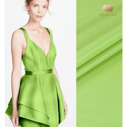 114cm tender green heavy silk fabric 32mm yarn-dyed silk fabric suit dress silk fabric material wholesale silk cloth