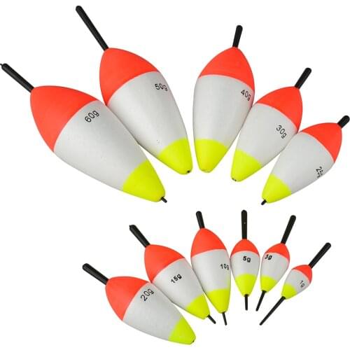 5pcs/lot Buoyancy 1g-60g Foam Fishing Float Floating Buoy Tube Foam Float Boias Flotador Bobber Fishing Stick for Fishing Tackle