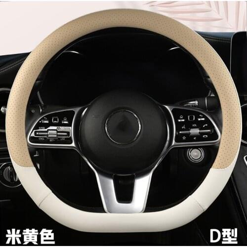 Car Steering Wheel Cover D Shape For Hyundai ioniq Suzuki Swift 2018 2019 For VW GOLF 7 2015 POLO JATTA Auto Car Accessories