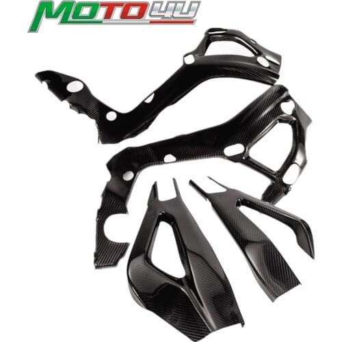 1 Set Real Carbon Fiber Motorcycle Frame Cover and Swing Arm Cover Swingarm protection Gloss For BMW S1000RR S1000 RR 2020 2020