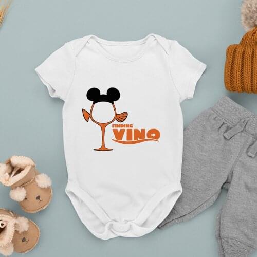 Disney Series Infant Romper Cartoon Printing Wine Glass Princess Baby Girl Boy Harajuku Fashion Summer New Products Drop Ship
