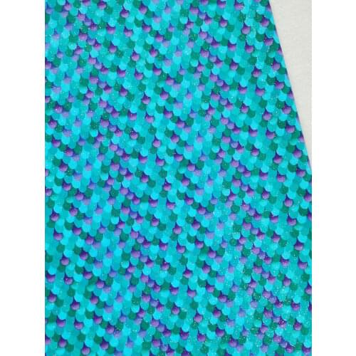 50x105cm Fish Scale Cotton Fabric Glitter Gilt handmade Mermaid Skin Polychrome DIY sewing Clothing Tissue Telas Patchwork