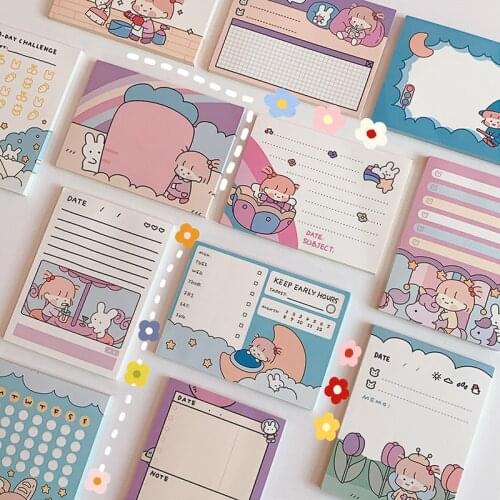 Kawaii Memo Pads Note Paper To Do List Check List Daily Planner Notepad 50 Sheets Sticky notes Paperlaria School Stationary