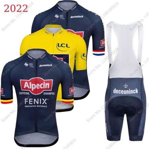 France Tour Alpecin Fenix Netherlands Team Cycling Jersey Set Summer Bicycle Clothing Road Bicycle Bib Shorts MTB Maillot Ropa