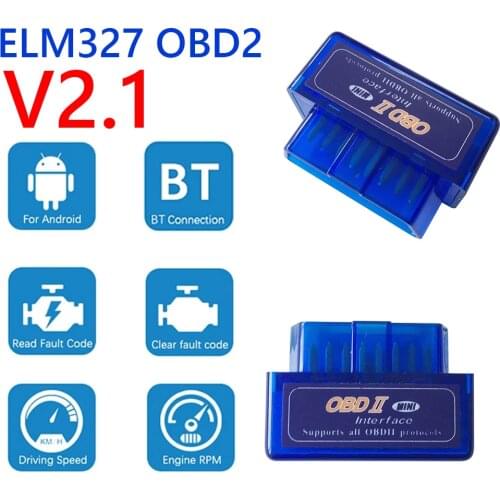 Mini Portable ELM327 V2.1 OBD2 II Bluetooth-compatible Diagnostic Car Auto Interface Scanner Blue Premium ABS Diagnostic Tool