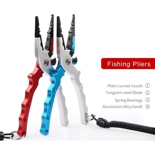 TOYOBER Fishing Pliers Aluminum Alloy scissors Hook Remover Fishing Tools Line Cutter Multifunctional Knot Fishing Equipment
