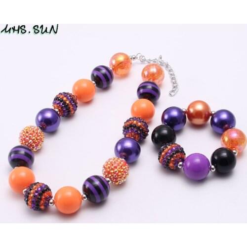 MHS.SUN baby halloween chunky bubblegum beads necklace handmade girls beaded bracelet handmade jewelry for kids children