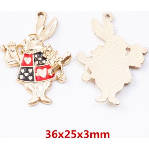 Mix 5 pcs zinc alloy Rabbit dripping oil pendant pendant DIY fashion bracelet jewelry accessory 7103