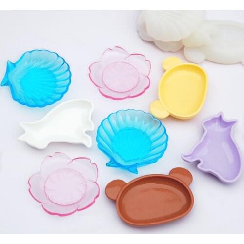 Kawaii Soap Dish Silicone Mold Dish Dog Bear Flower Shape Silicone Mold Sweet Home Deco Epoxy Resin Molds Art Supplies