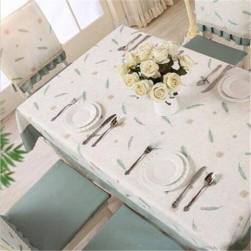 Fashion Feather Cotton Table Cloth Country Style Flower Print Multifunctional Rectangle Table Cover Tablecloth