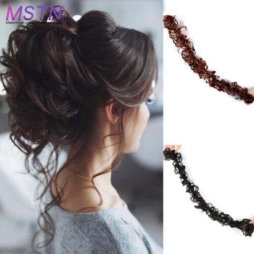 MSTN Womens Long Synthetic Hair Ring Hair Piece Elastic Band Female Hair Bun Extention Wig Messy Hair Extensions