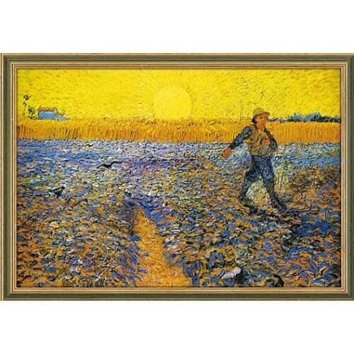 Van Gogh Sower Wheat field Scenery Setting Sun Embroidery Needlework 14CT Unprinted DIY Cross Stitch Kits Handmade Art Decor