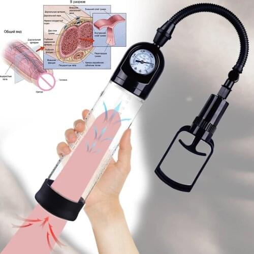 Pump Penis Enhancement Extender Manual Penis Enlarger Sex Toys for Men Male Masturbation Dick Trainer Vacuum Pump Adult Sex Toy