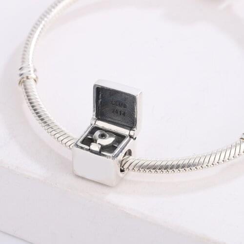 925 Sterling Silver Memorial Gift Box With Heart Pendant Charm Bracelet DIY Jewelry Making For Original Pandora
