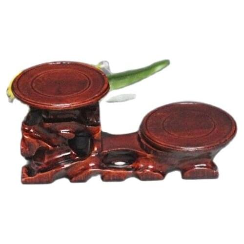 Artesanías de palisandro tallado en madera hueco base de piedra ornamentos