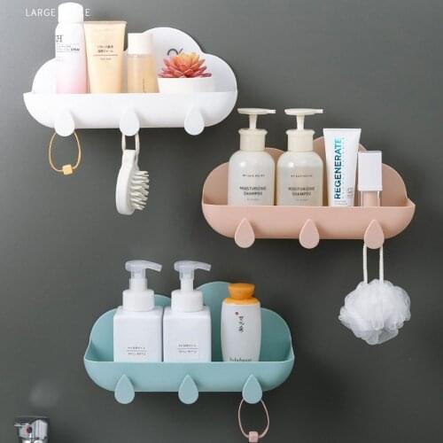 Kitchen Shelf Accessories Organizer Racks Kitchen Racks Bathroom Cloud Racks Toilet Wall-mounted Racks Seamless Paste Storage