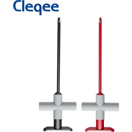 Cleqee P5010 2PCS Insulation Puncture Probe with 4mm Socket Auto Repair Test Clip Power Probe Spring Loaded Test Tool 1000V/10A