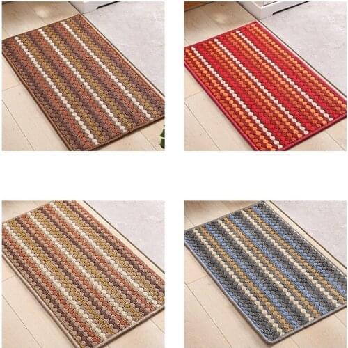 Stripped Kitchen Door Entrance Mats Kitchen Floor Waterproof Placemat Absorbent Living Room Carpet Anti-Slip Floor Mat Pads Dec
