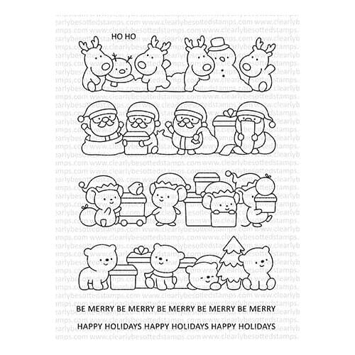 Christmas Line Up Transparent Clear Silicone Stamp/Seal for DIY scrapbooking/photo album Decorative clear stamp A0430