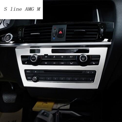 Car styling stainless steel Interior Trim Air conditioning CD control panel decoration Cover for BMW X3 F25 X4 F26 accessories