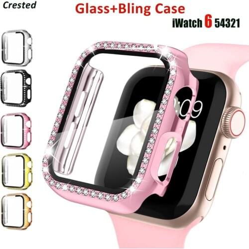 Glass+Case For Apple Watch series 6 5 4 3 2 SE 44mm 40mm iWatch 42mm 38mm bumper Screen Protector+cover Apple watch Accessories