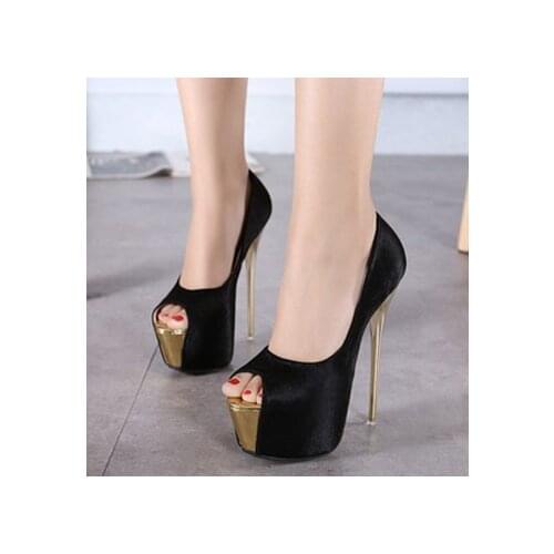 Gold Heels Basketball Platform Sexy Crossdressers Shoes Peep Toe Nude 2020 Branded Pumps Shallow Mouth Sandals Ladies