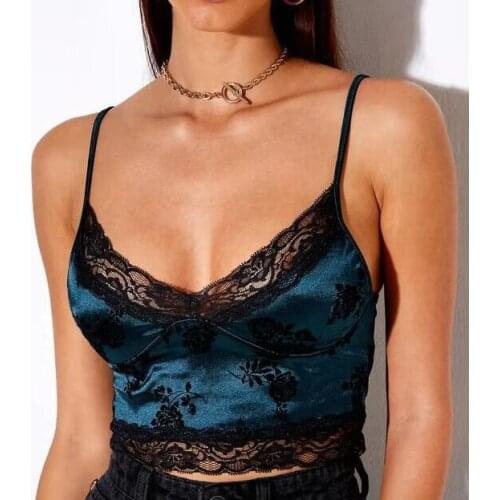 Cropped Woman Bustier Clothing Sexy Lace Jacquard Y2k Thin Sweater Spaghetti Straps Slim Bodycon Camis Tank Crop Top