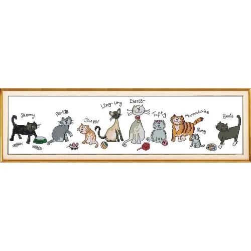 Everlasting Love Christmas The Kitten Party Ecological Cotton Chinese Cross Stitch Kits Counted Stamped Store Sales Promotion