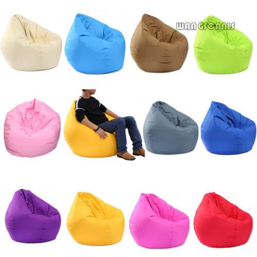 Focusnorm Waterproof Stuffed Animal Storage Bean Bag Oxford Chair Cover Zipper Beanbag Toys Soft Solid Causal Baby Seats Sofa