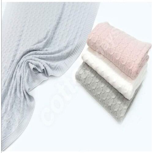 Organic cotton knitted baby blanket