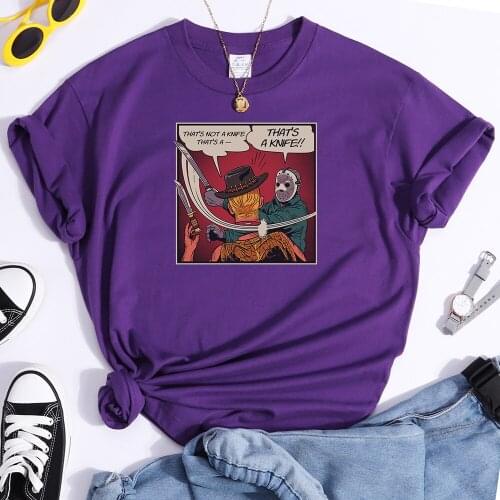 Thats A Knife Horror Comics Manga Women Tshirt Leisure Fit Tees Large Tshirt Retro Clothes Summer Spring Vogue Female T-shirts