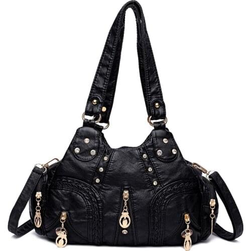 New Soft Large Capacity Casual Tote Bag Women Handbags Quality Brand Soft Pu Leather 2021 New Arrival Female Shoulder Bags