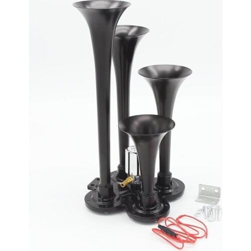 150db Car Boat Motorcycle 12V/24V 4-Trumpet Train Air Horn Kit