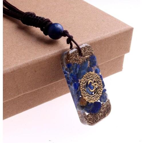 12PCS Orgone Generator Pendulum Natural Stone Reiki Chakra Energy Amulet Necklace Pendant Women Female Jewelry Necklaces Pendulo