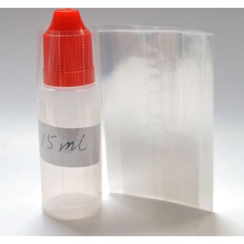 200Pcs/lot Clear PVC Heat Shrink Wrap Film Tube for 15ml E Liquid PE/PET Dropper Bottles Heat Shrink Film shrink seal Free Ship