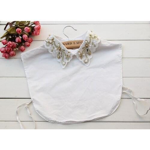2015 handmade rhinestone collar shirt female false collar decoration fashion cotton necklace shirt fake women accessories